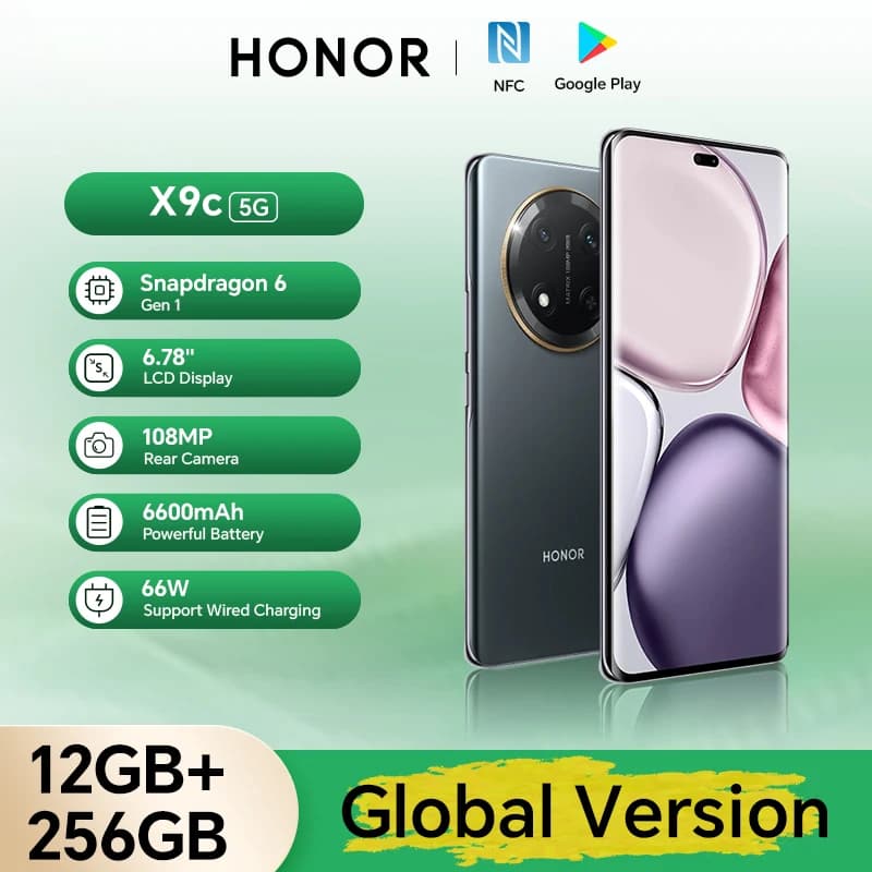 Versione Globale Originale HONOR X9c 5G 12GB+256GB Schermo AMOLED da 6,78'' Fotocamera Principale da 108MP Batteria da 6600mAh Dual SIM NFC