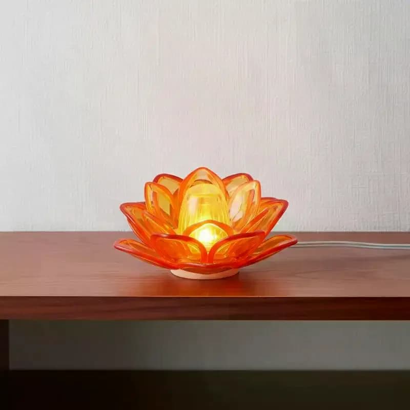 LED Lotus Candle Lamp Electronic Flameless Candles Tabletop Night Light For Temple Desktop Centerpiece