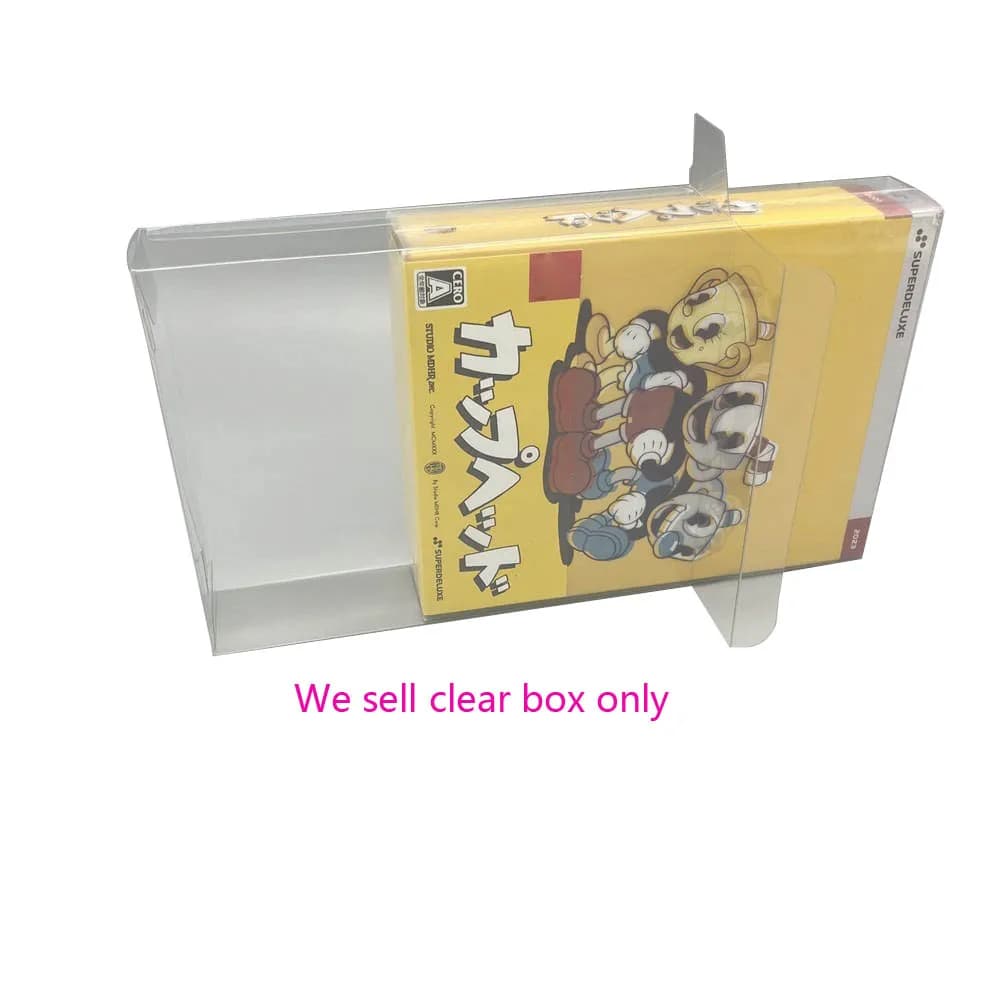 Copertura in PET trasparente trasparente per Switch NS per custodia per espositore per fotocamera versione Cuphead US/JP