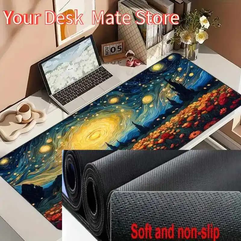 Illustrazione in stile artistico romantico Tappetino per mouse Tappetino da scrivania con base antiscivolo ed Edge Ruer Accessori per PC Tappetini da gioco Tappetini per mouse