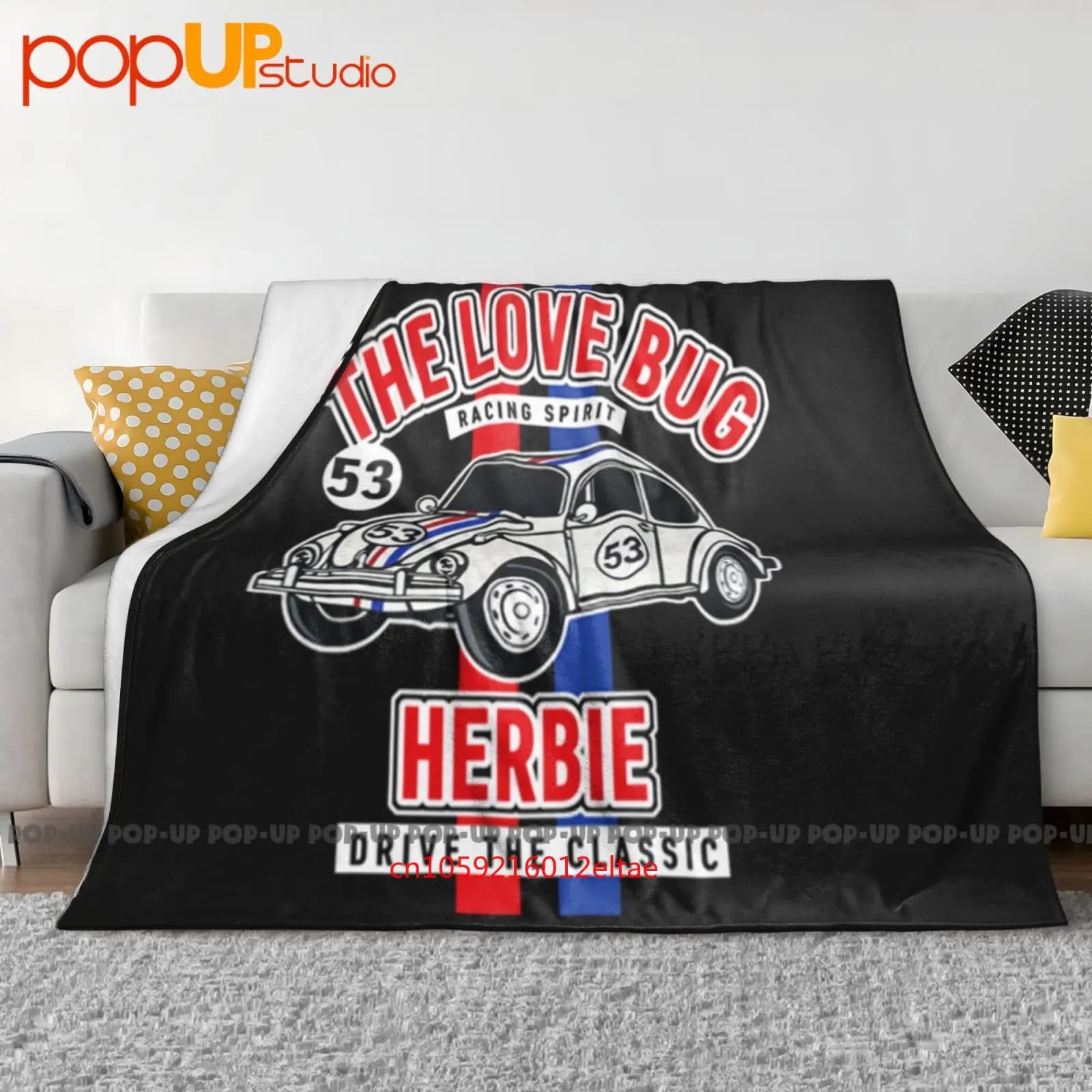 The Love Bug Herbie Drive The Classic No.53 1963 Film Coperta ultra morbida Trapunta Copridivano invernale Copriletto