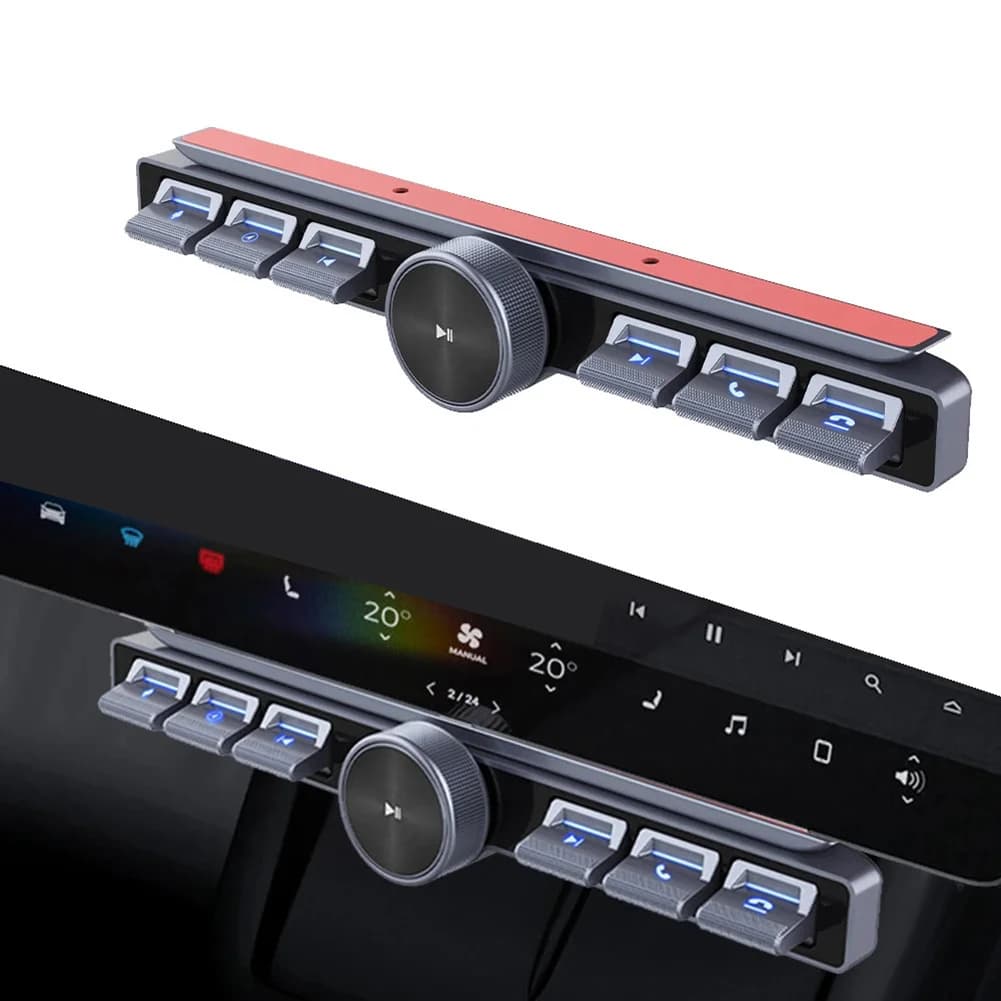 Telecomando Multimediale con Pulsanti LED per Auto, Controller per Navigazione e Lettore Multimediale con Cavo di Ricarica, Interruttore per Interni Auto