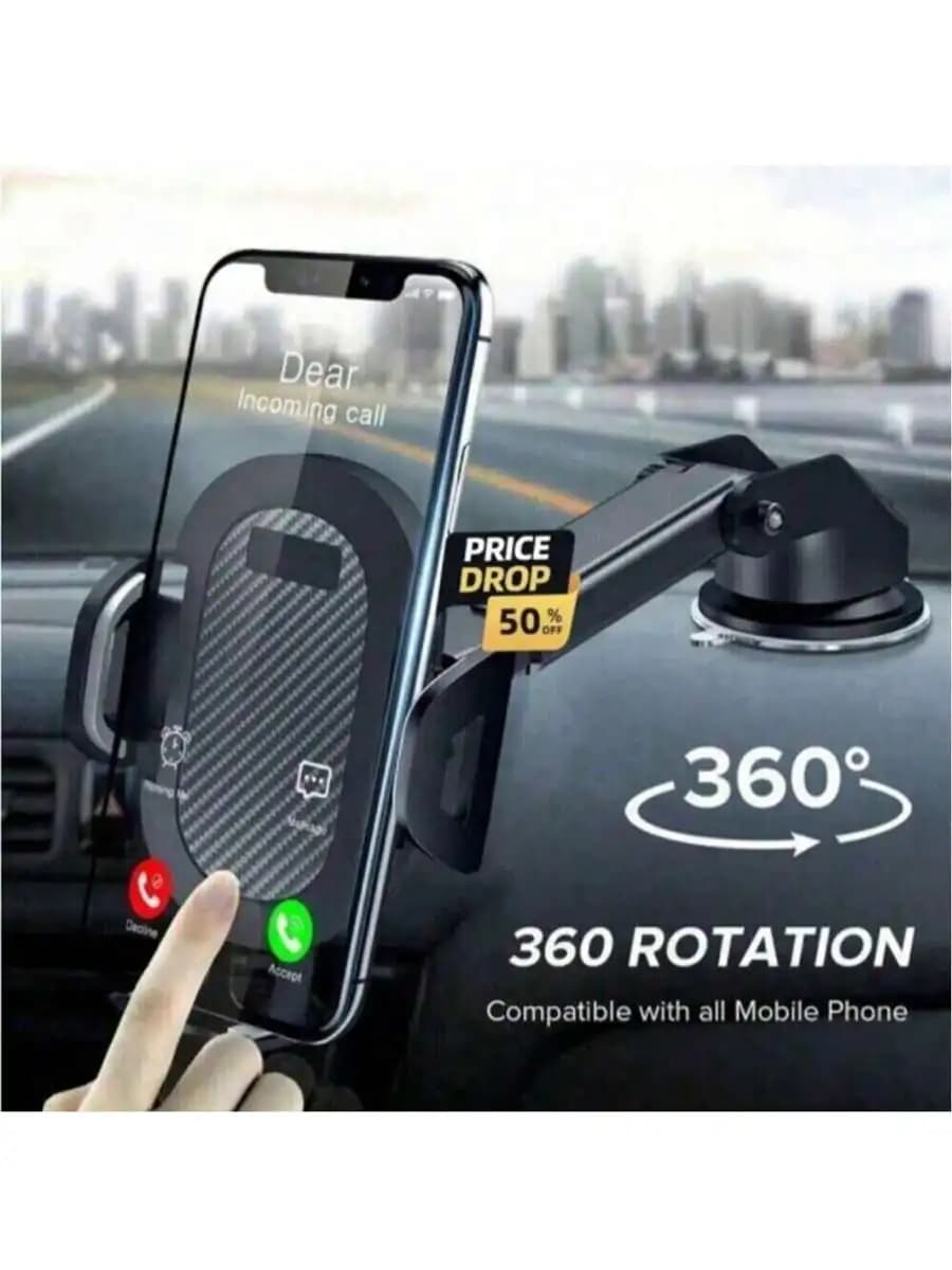 Supporto universale per telefono da auto con rotazione a 360 gradi, montaggio su parabrezza per smartphone