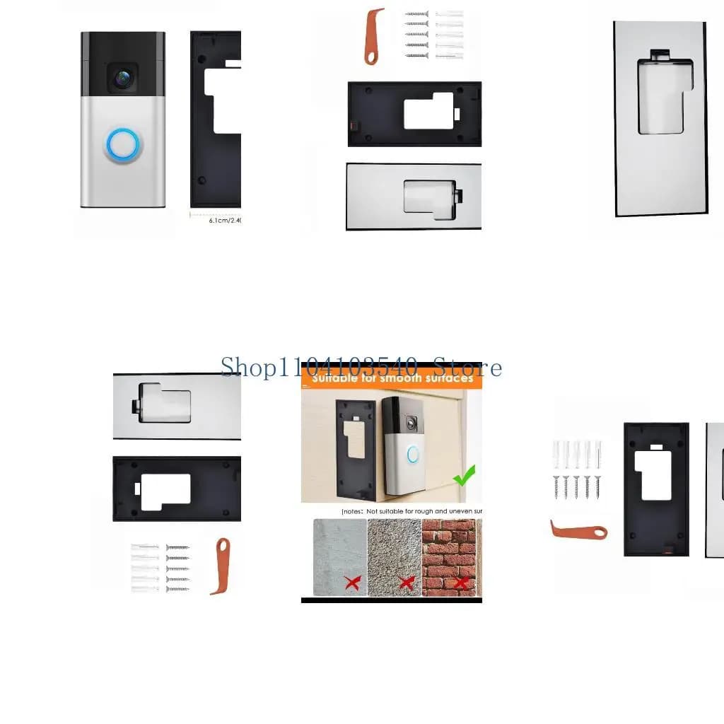 02DC Supporto per montaggio campanello regolabile senza trapano per accessorio videocitofono