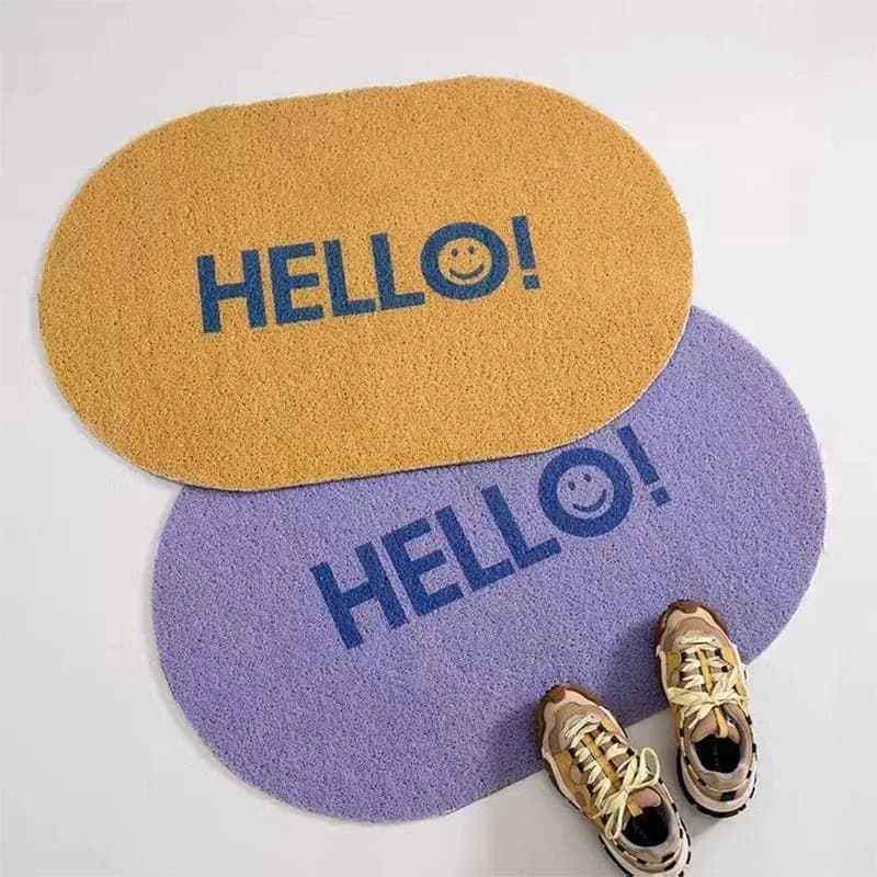 Tappeto d'ingresso in PVC antiscivolo con anelli di seta, per veranda, corridoio, decorazione domestica, tappetini per la rimozione della polvere