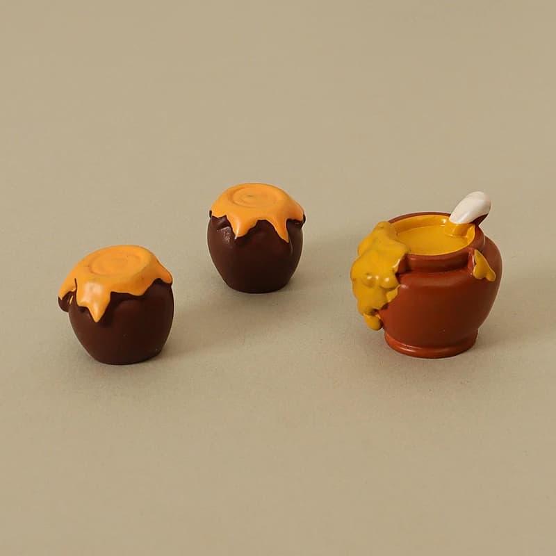 Set di 3 Vasetti di Miele in Miniatura 1/12 per Casa delle Bambole, Decorazione Cucina in Miniatura, Accessori per Casa delle Bambole