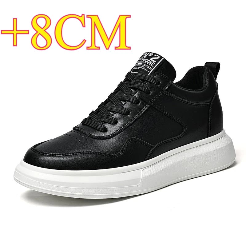 Designer Brand Summer Breathable Men's Casual Elevator Shoes 8CM Height Increase Outdoor Sports Real Leather Thick Soled Shoes
