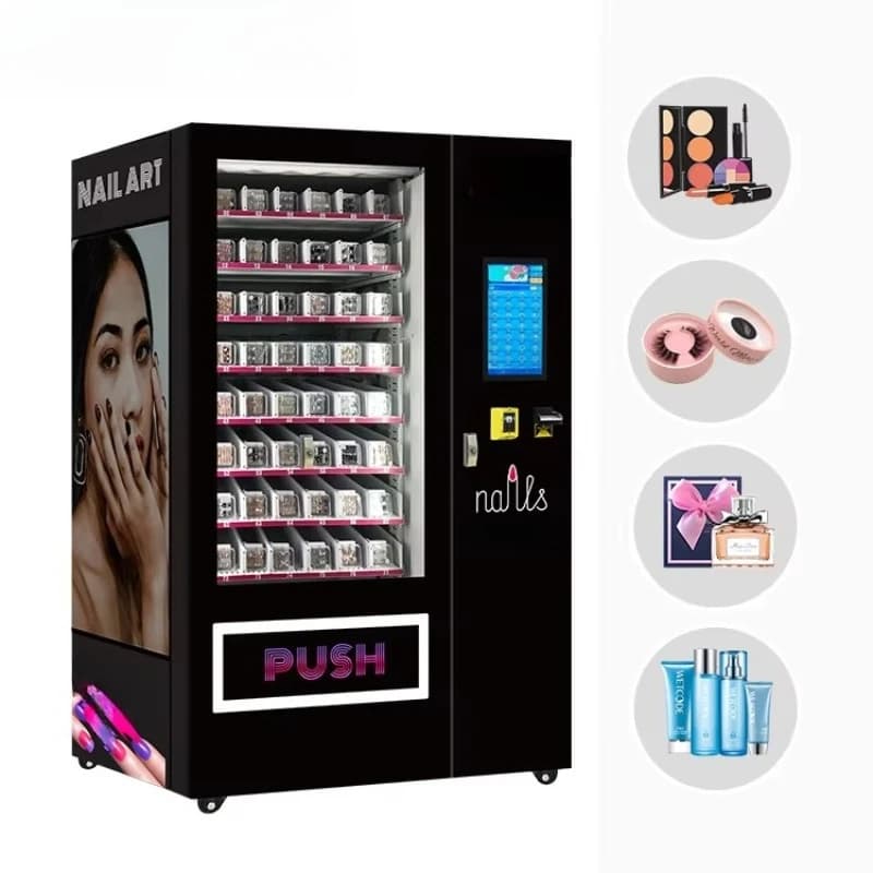 Customized new design cosmetic automatic dispenser on 24 hours for fake eyelashes, fake nails and lipstick
