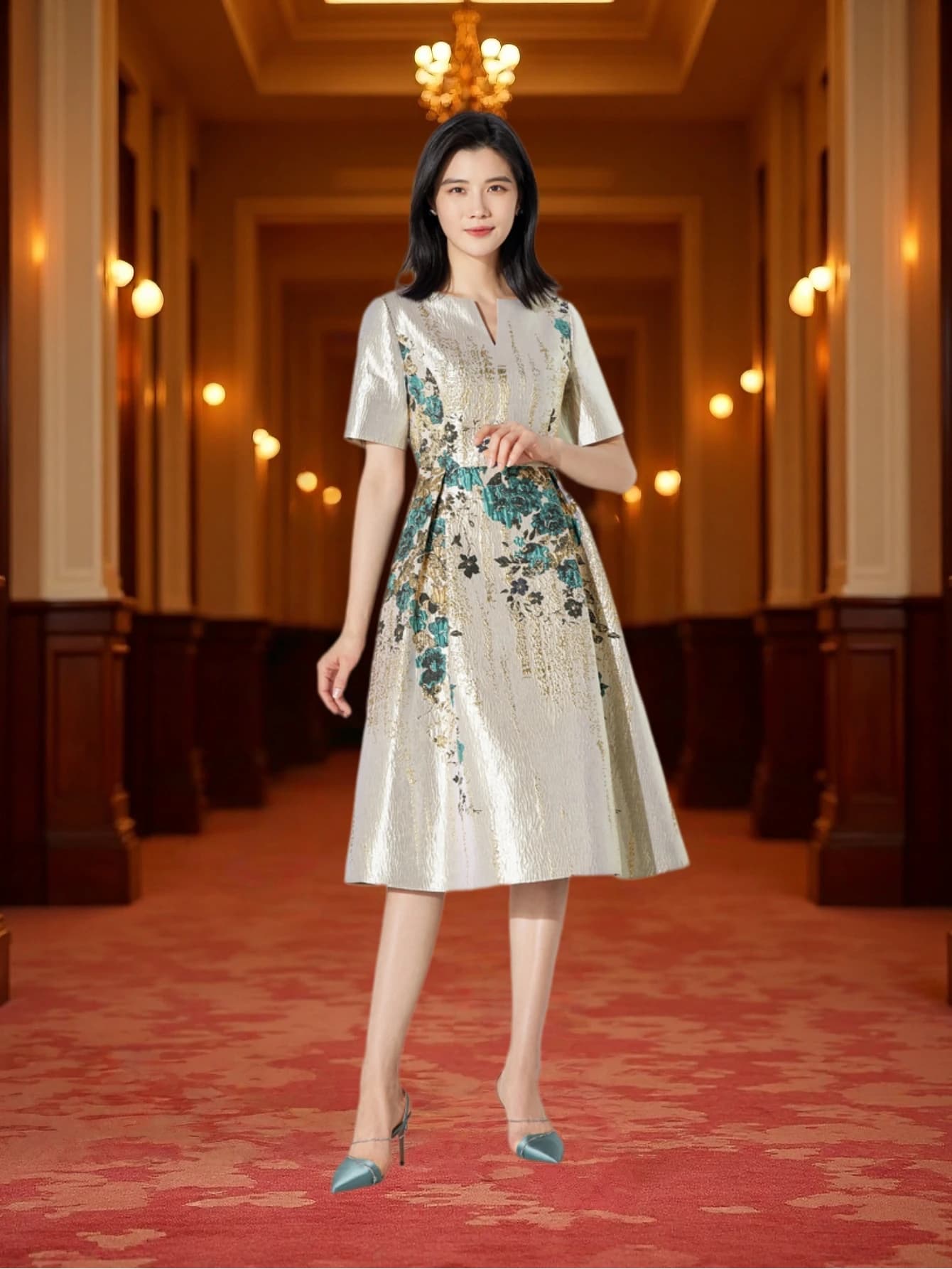 Elegante estate donna abito jacquard lusso 2025 nuovo arrivo Boho abito floreale festa da sera maxi abbigliamento abito da ballo abito Vestido