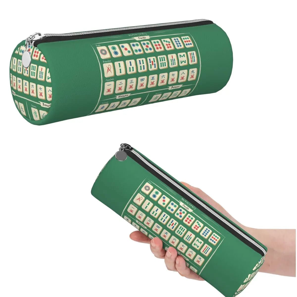 Astuccio per matite con motivo Mahjong per bambini, regalo, portapenne cilindrico, borsa per matite, porta penne
