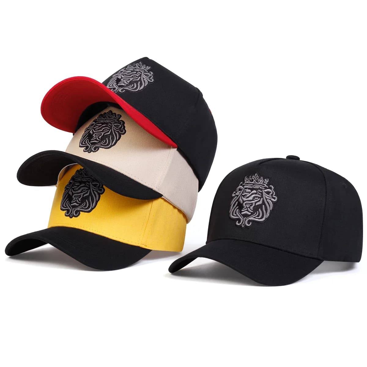 Berretti da baseball con ricamo leone corona unisex Primavera e autunno Cappelli casual regolabili per esterni Cappello per protezione solare Berretto sportivo