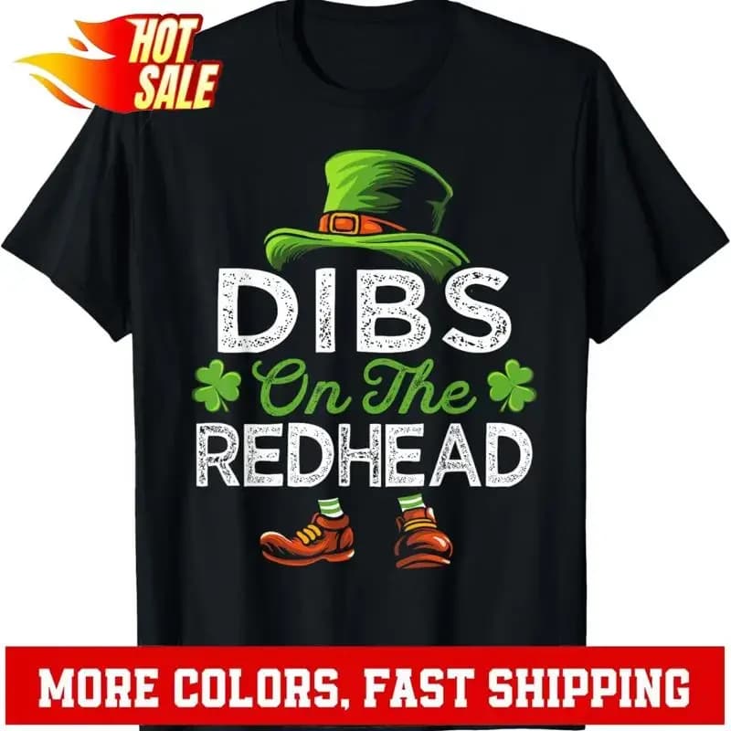 Dibs On The Redhead Leprechaun irlandese Divertente maglietta unisex