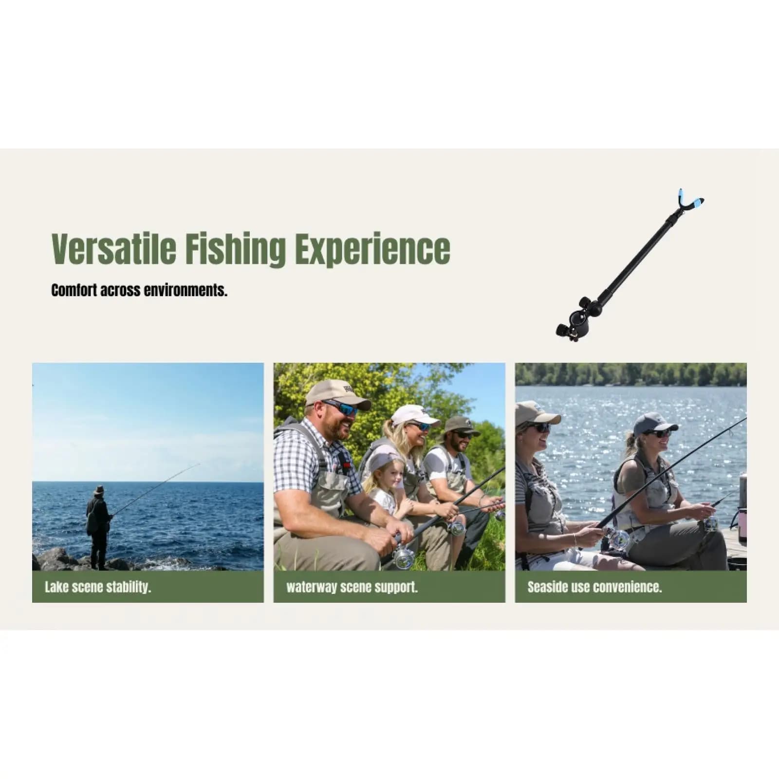 Supporto Regolabile in Alluminio per Canna da Pesca, Porta Canna Telescopico per Attrezzatura da Pesca a Terra