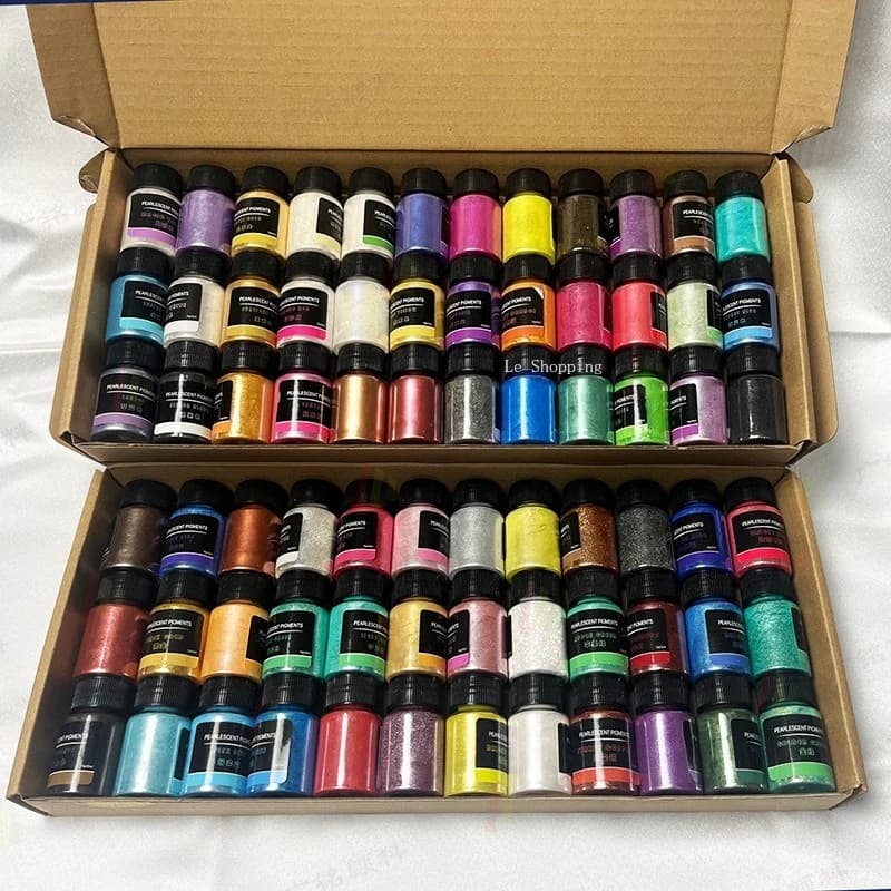 10g/bottle 24/36/48/72 Color Pearlescent Powder Set/Handmade DIY Ink Painting Candle Molding Ceramic Dyeing Pigment Mica Powder