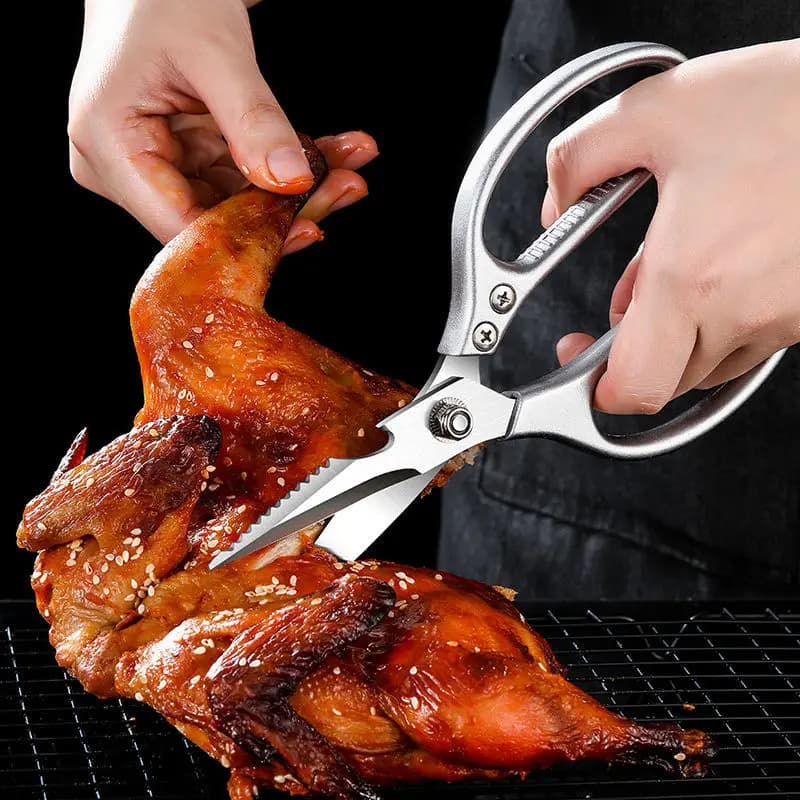 XITUO forbici da cucina in acciaio inossidabile per alimenti domestici forbici per ossa di pollo forti forbici multiuso manico in alluminio affilato