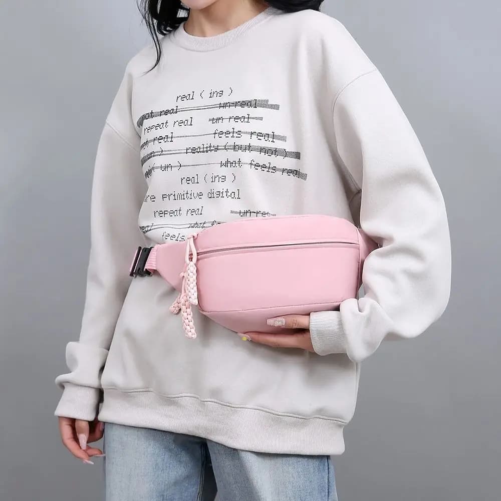 Oxford Cloth Women's Chest Bag Multi Pocket Zipper Closure Waist Bags Adjustable Strap Lightweight Running Belt Bags