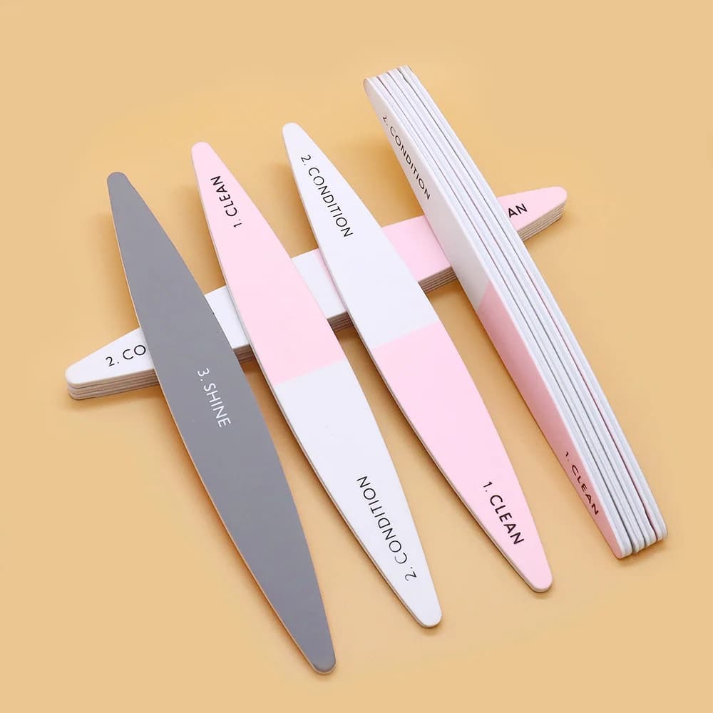 30 pz tre lati tampone per unghie striscia di file 600/1200/3000 grana forniture per nail art levigatura unghie lucidatura file lucidatura strumento per manicure