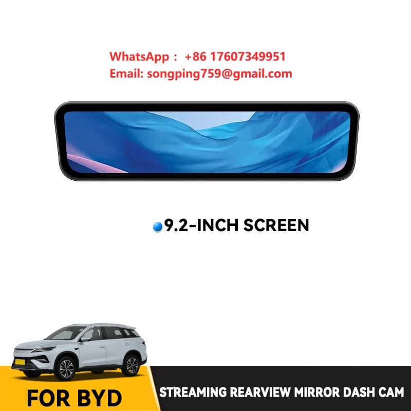 Premium Digital HD Streaming Rearview Mirror Dash Cam for BYD Seal Song Tang Han