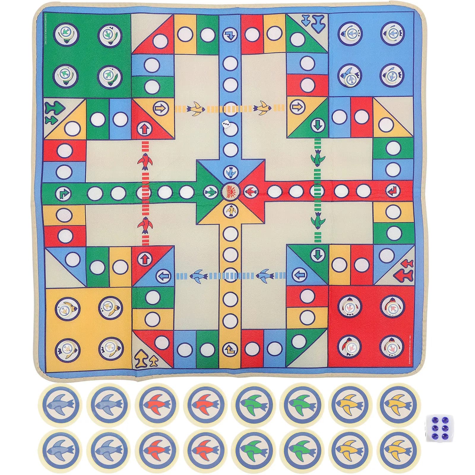Set Gioco degli Scacchi Volanti, Tappetino 90x90cm, Divertente Gioco da Tavolo Portatile per Famiglia e Viaggi, Pezzi in Plastica