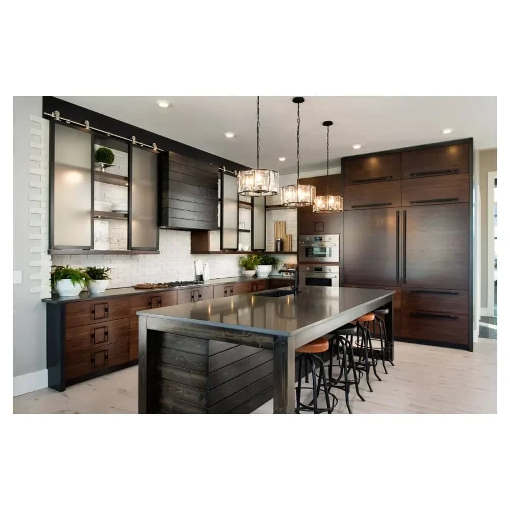 Mobili da cucina di lusso in laccata lucida - Forma a L personalizzata + isola + piano di lavoro in pietra di quarzo