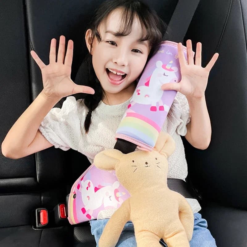 Children's Safety Belt Support for Adjusting Safety Belt for Car Children's Safety Belt Padded Strap Set for Anti-Necklace Safety Shoulder Positioner