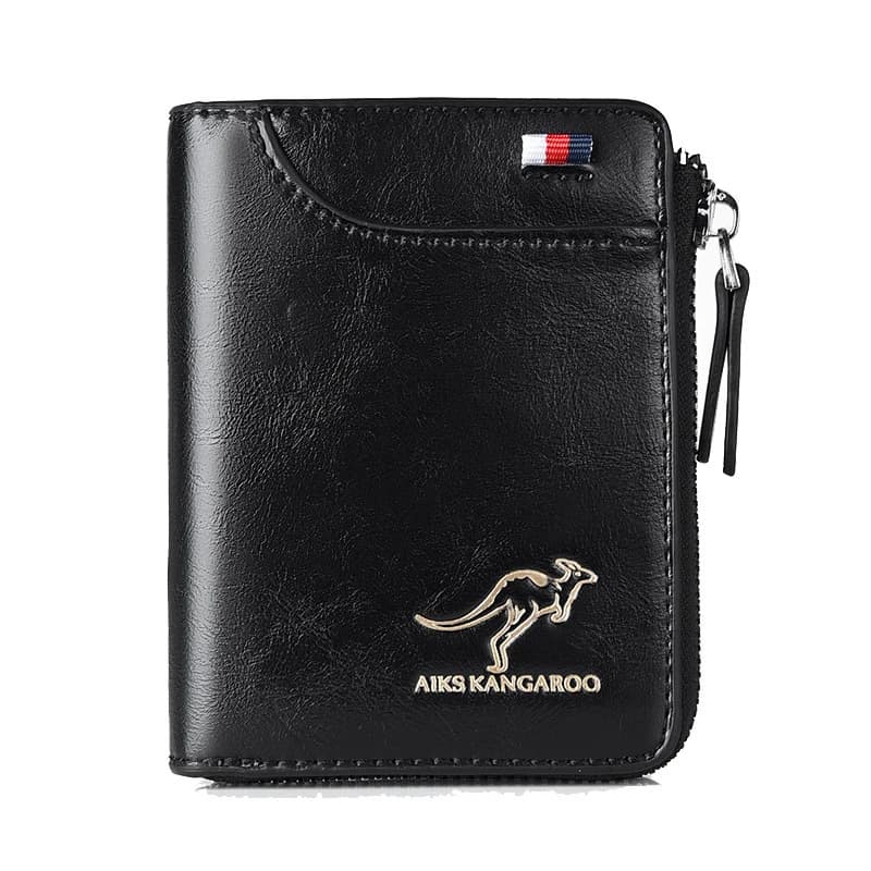 Flash sale Mens Wallet Leather Business Card Holder Zipper Purse Luxury Wallets for Men RFID Protection Purses Carteira Masculina Luxury