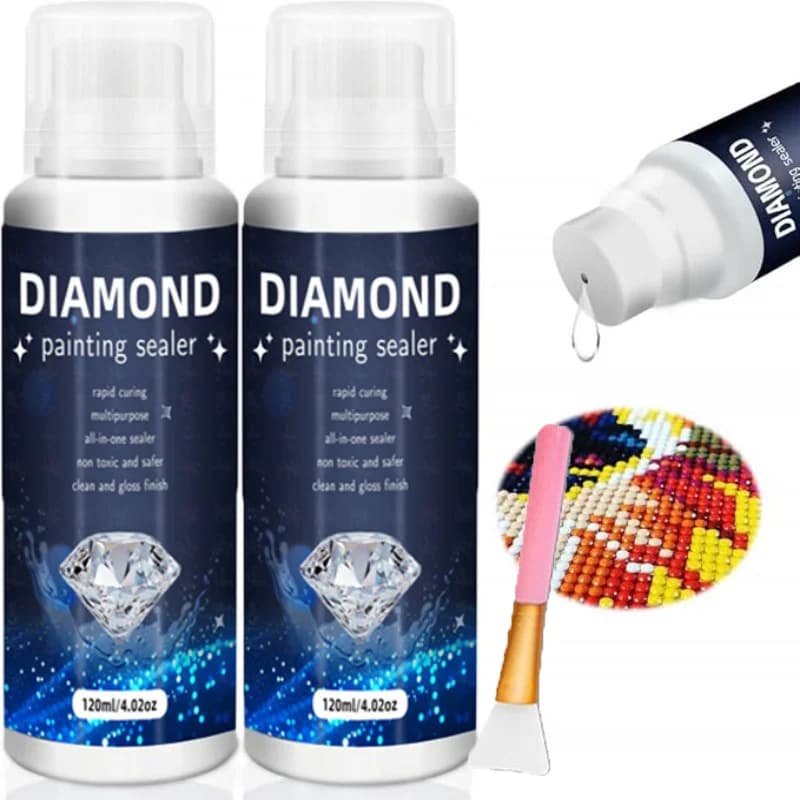 120ml Glue for Diamond Painting Kits-Fast-Drying, Anti-Shedding Formula with Permanent Hold&Shine-Diamond Painting Sealer