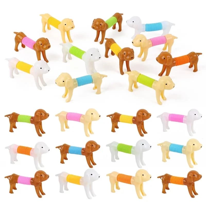 Giocattolo per Cani Resistente e Colorato, Estensibile, 6/12 Pezzi, Animali a Molla Telescopici, Giocattoli Sensoriali Antistress, Interattivi, per Animali Domestici