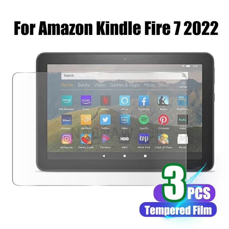 Pellicola salvaschermo per il nuovissimo tablet Amazon Fire 7 2022 con pellicola in vetro temperato di 12a generazione per Amazon Kindle Fire 7 da 7,0 pollici