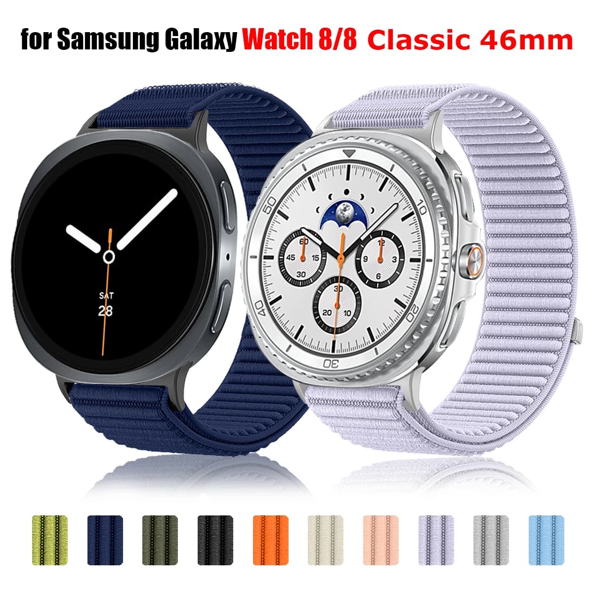 Cinturino in nylon traspirante per Samsung Galaxy Watch 8 40/44mm Loop Band Galaxy Watch 8 classic 46mm cinturino Smartwatch accessori