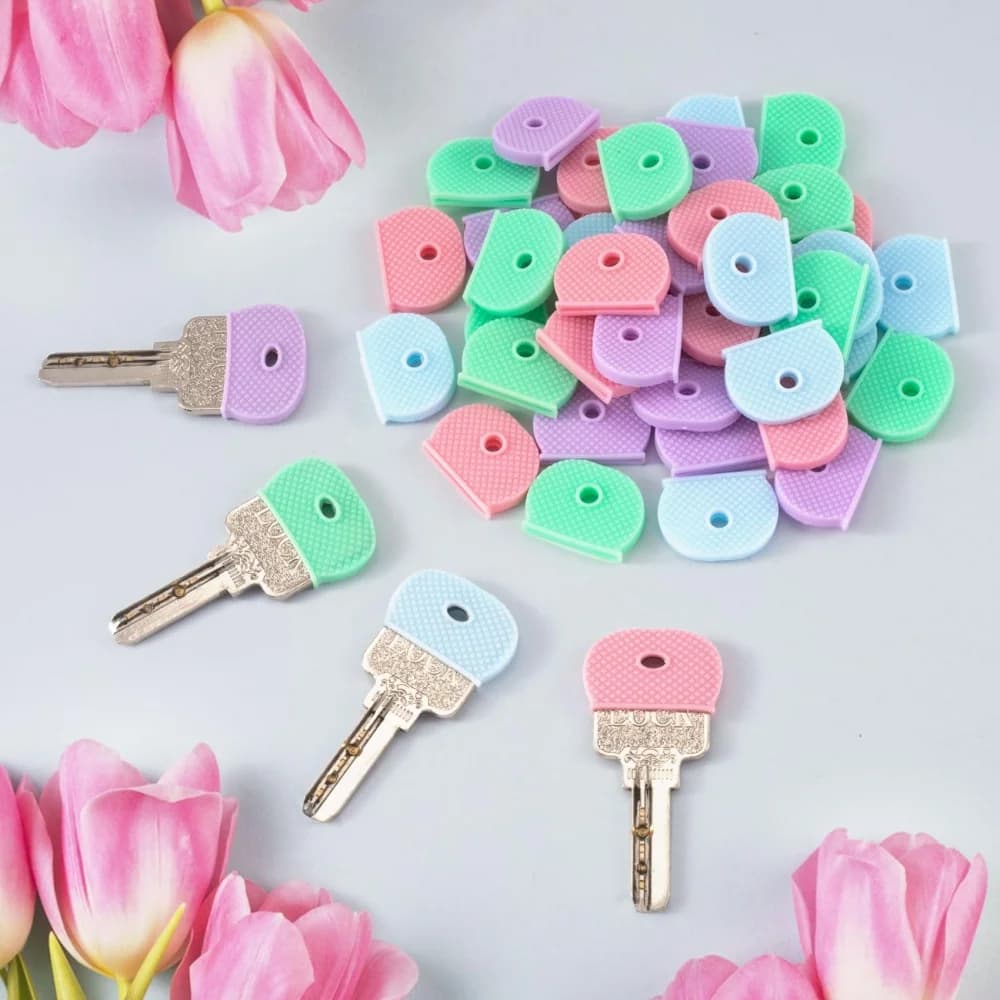Portachiavi con copertura elastica in Silicone da 10 pezzi portachiavi con chiave morbida vuota copri chiavi impermeabili identificazione del pendente del cappuccio proteggi il portachiavi