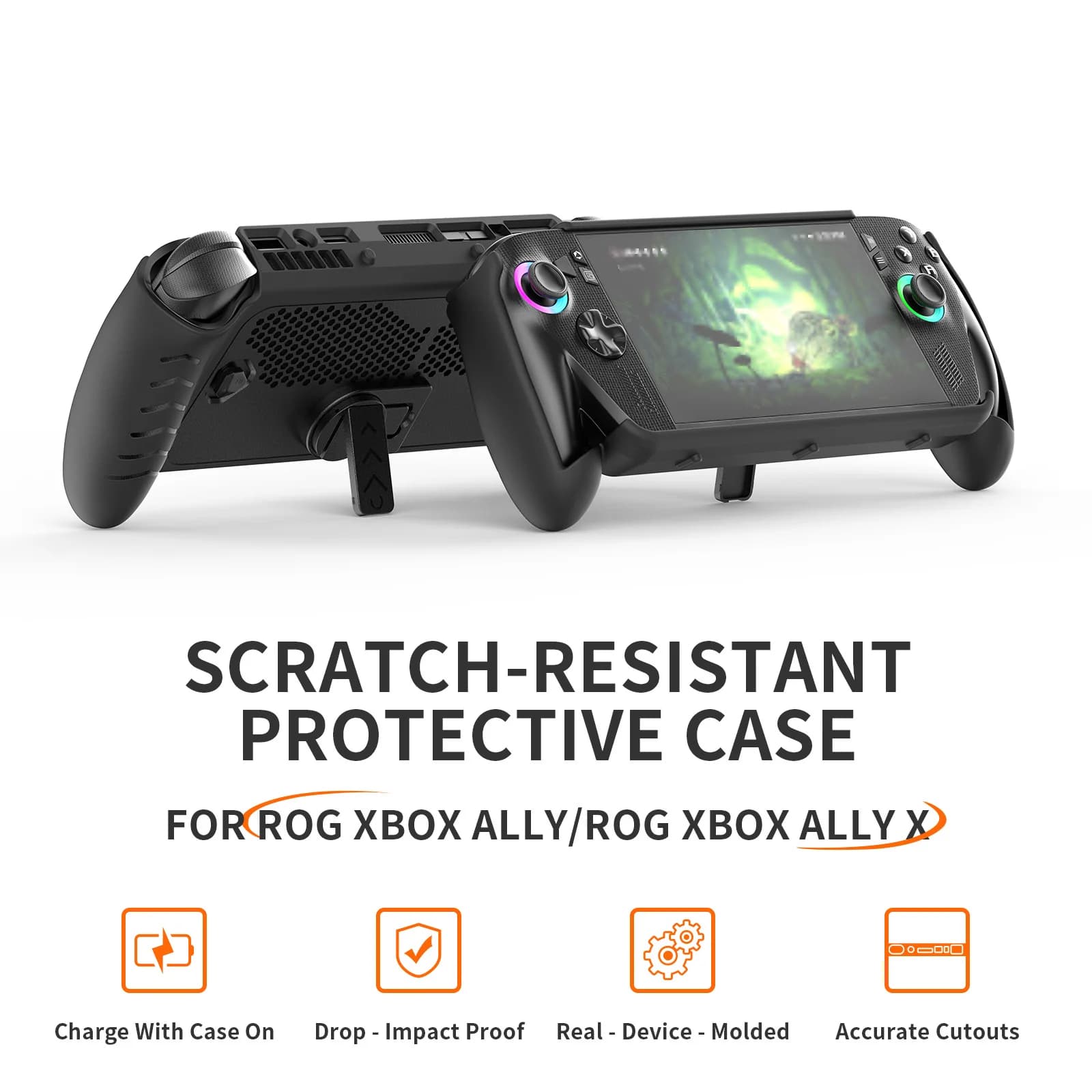 Custodia protettiva resistente ai graffi JYS-X156 per ROG XBOX ALLY/ROG XBOX ALLY X, custodia protettiva in TPU con cavalletto