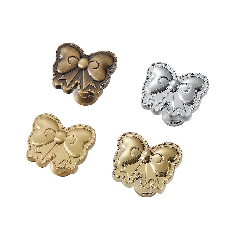 Maniglia per mobili con papillon francese Manopole per cassetti per porte Maniglie per mobili in ottone massiccio per cucina Guardaroba Armadio Maniglie per cassetti Fai da te