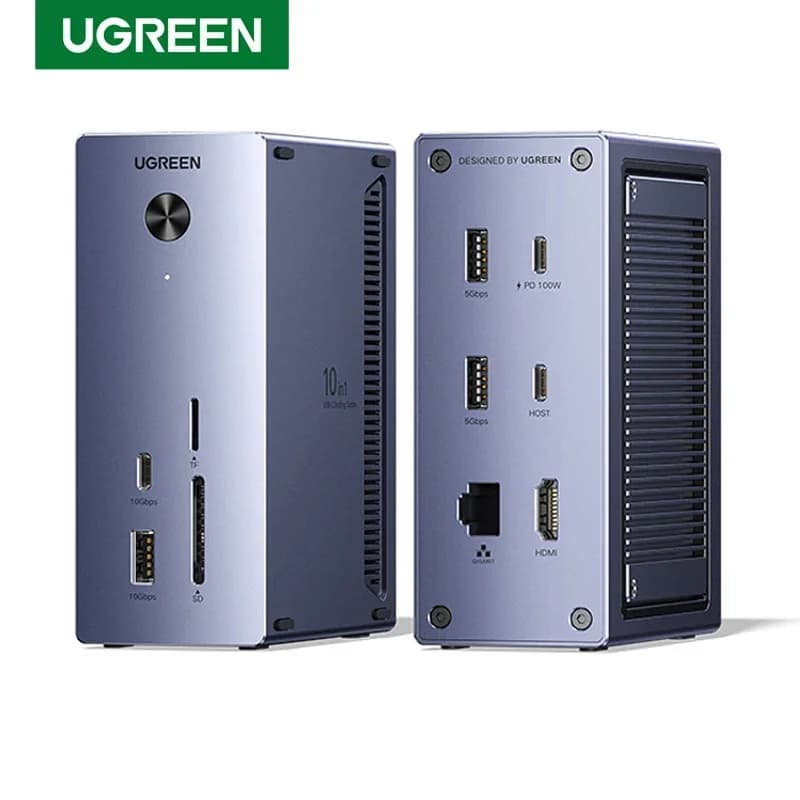 UGREEN USB Docking Station 10 in 1 M.2 NVMe SSD Case 10Gbps USB-C HUB 4K60Hz hd mi PD100W RJ45 for Laptop MacBook h p Lenovo Del