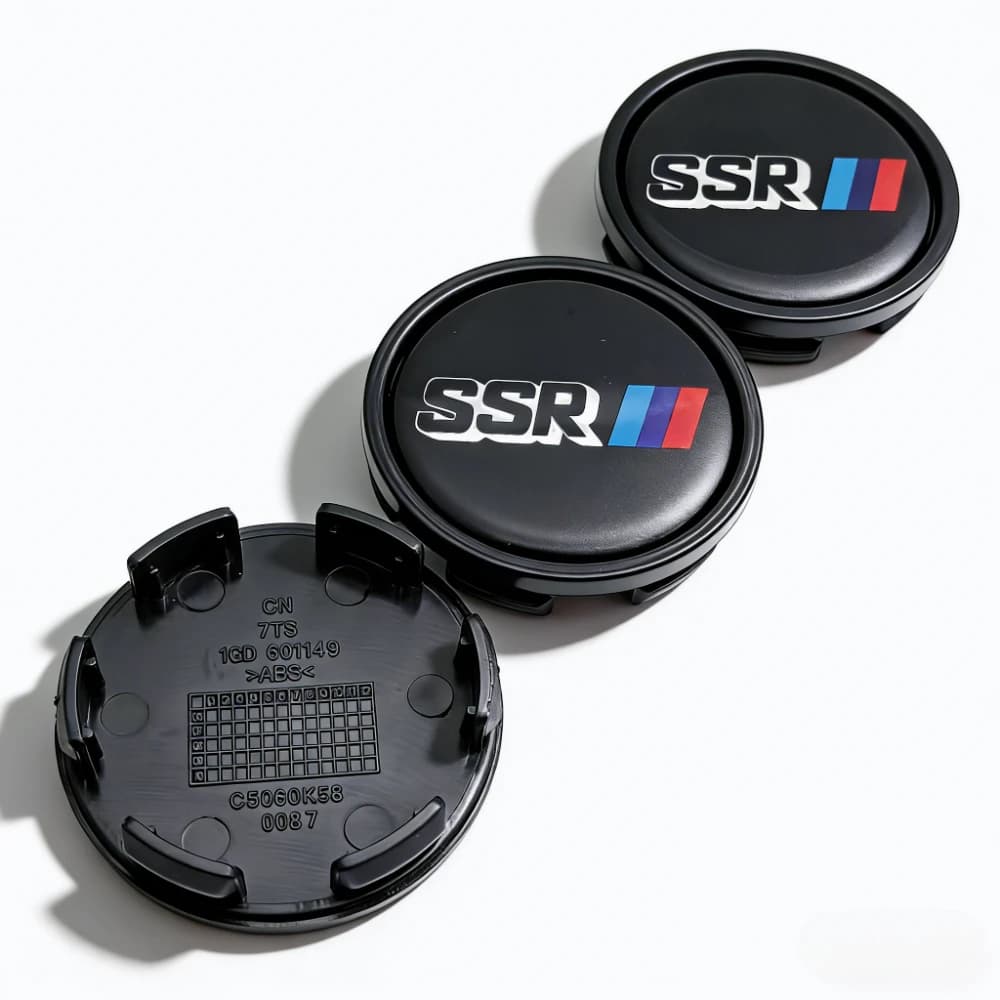 4 pz. 58mm 53mm Coprimozzi per auto con logo SSR in fibra di carbonio, copriruota antipolvere, accessori di ricambio per mozzo ruota