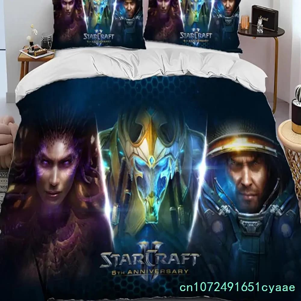 3D HD StarCraft Game Gamer PC Comforter Bedding Set,Duvet Cover Bed Set Quilt Cover Pillowcase,king Queen Size Bedding Set