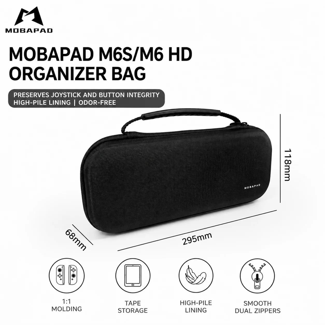 Borsa portaoggetti Mobapad Custodia rigida per Nintendo Switch Custodia protettiva antiurto con cerniera per controller Mobapad M6