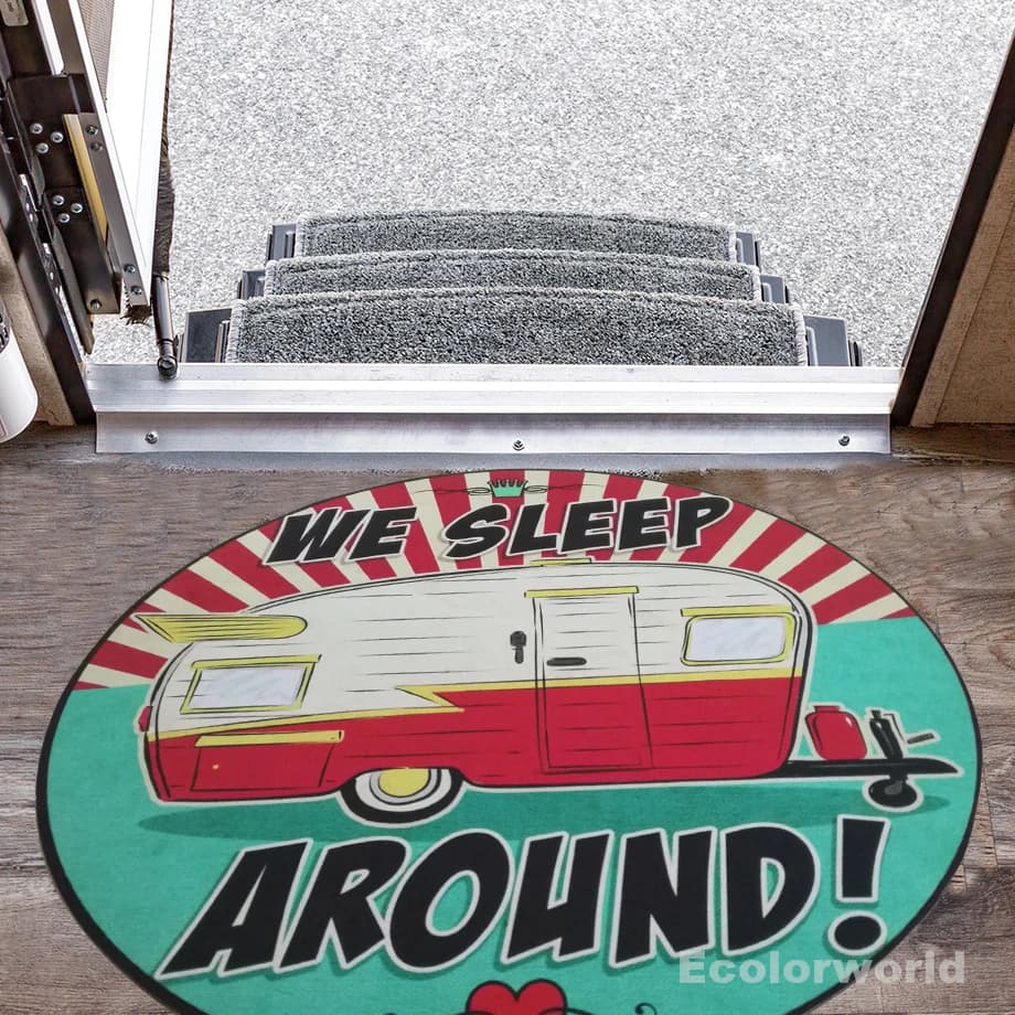 Camper zerbino round entrance mat welcome carpet circulating carpet for camping car cafe bar club shop decorations for the house