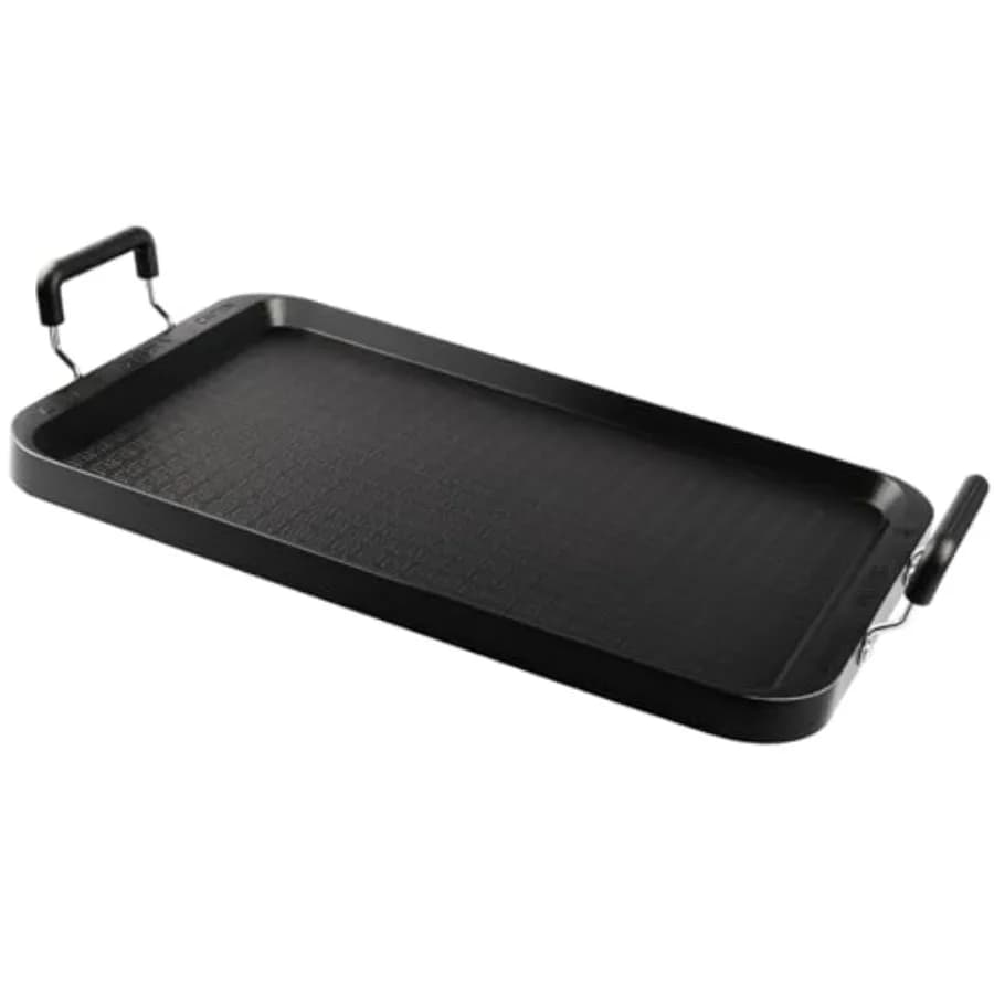 Stove Top Flat Griddle, 2 Burner Griddle Pan for Stove Top Grill, Alumum Pancake pan, Non-Stick Charcoal Grill For Outdoor/Camp