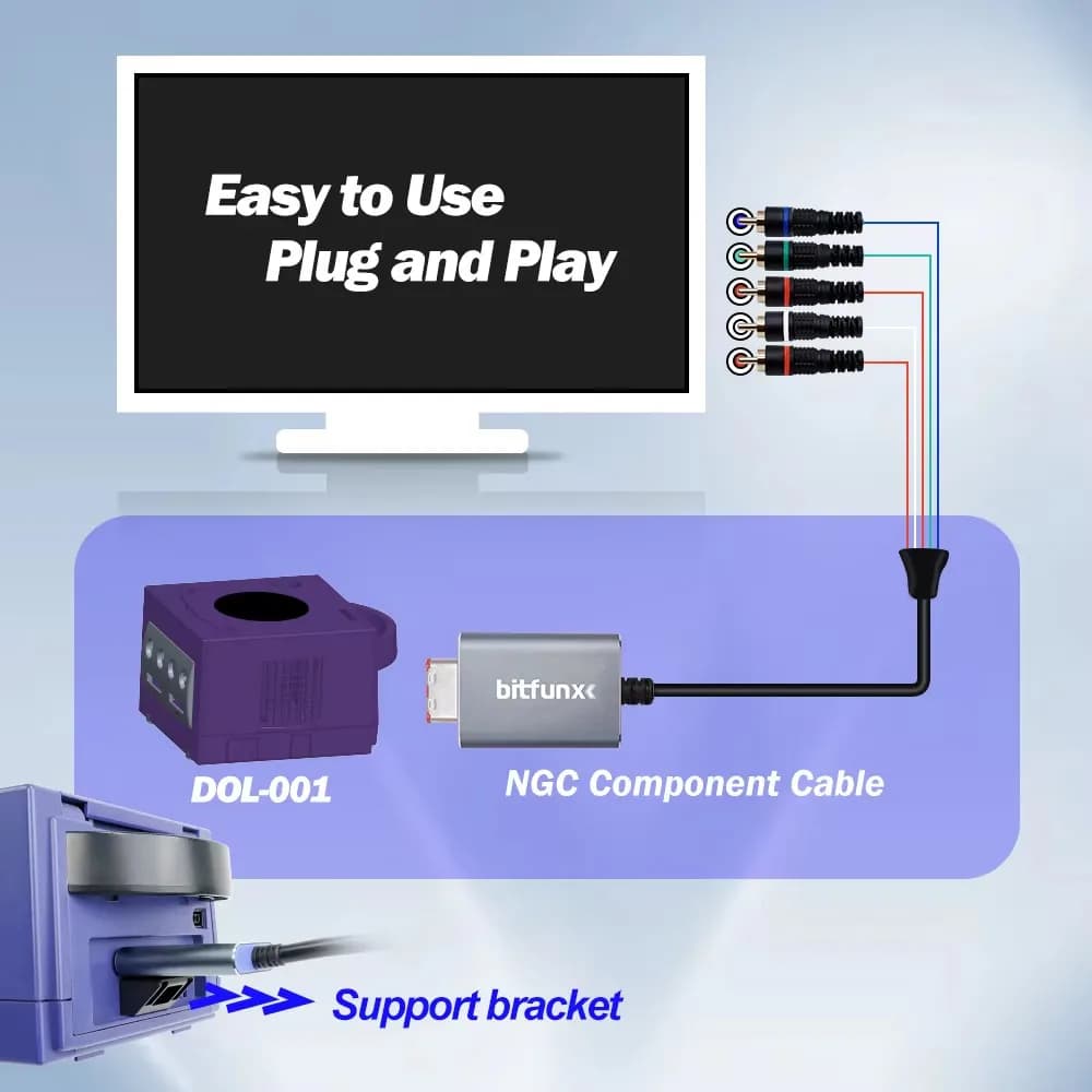 BitFunx 5RCA Audio Video YPbPr Cavo Per Nintendo GameCube Cavo Componente Per Console di Gioco NGC Uscita AV Digitale