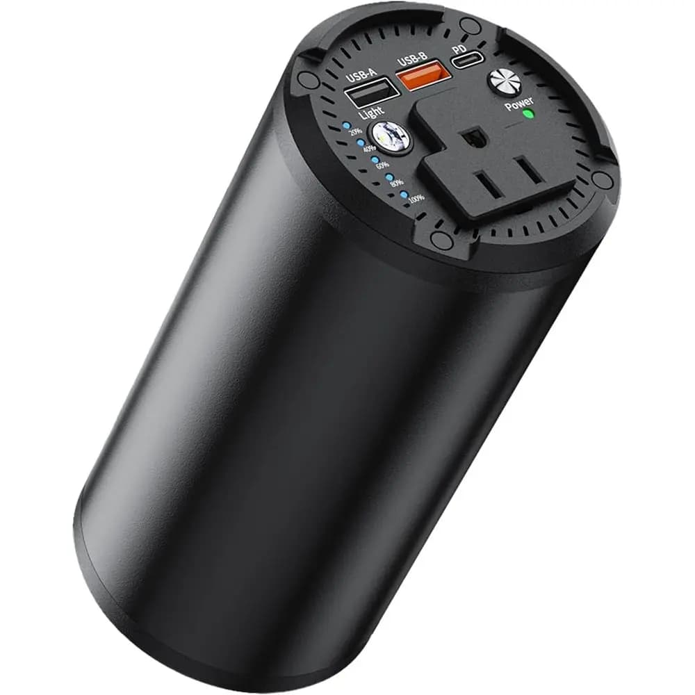 Power Bank Portatile da 100W con Presa AC e 65W PD, Batteria da 98Wh/27000mAh per Esterni, Viaggi, Campeggio, Ufficio Domestico