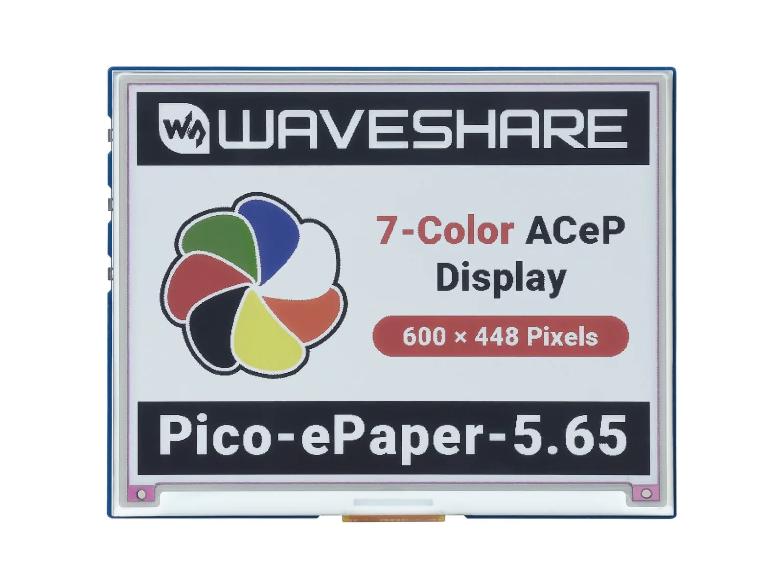 5.65 inch colored E-Ink display module for Raspberry Pi Pico, 600×448 pixels, ACeP 7 colors