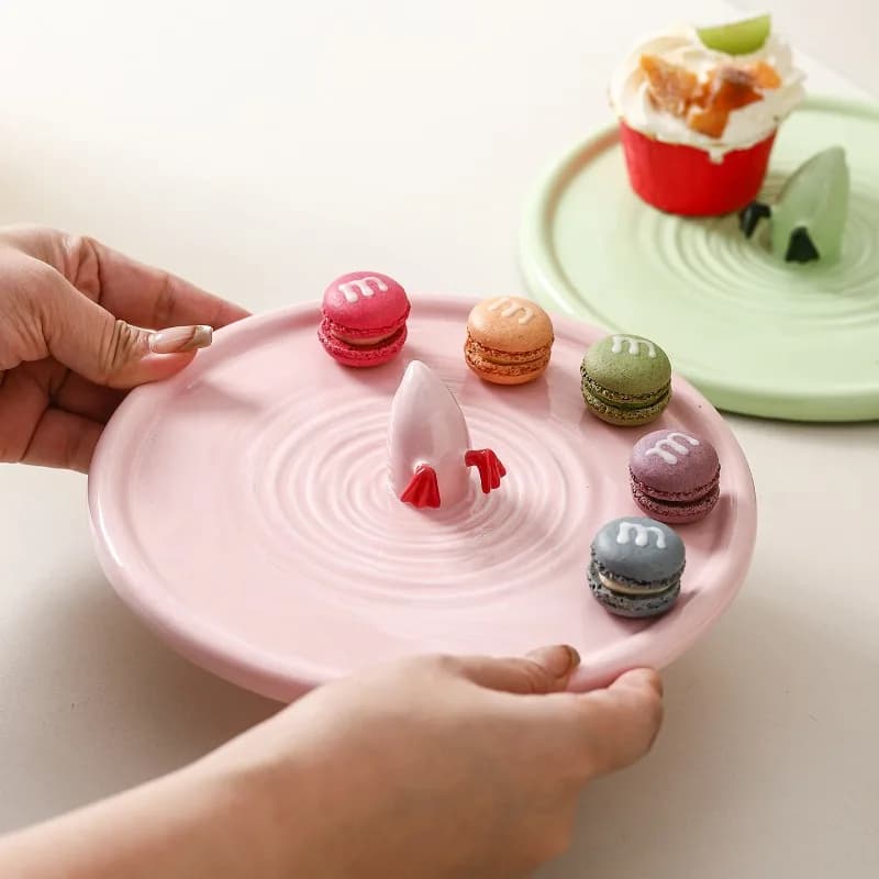 Piatto per Frutta Secca a Forma di Animale Cartoonesco Tridimensionale, Piatto in Ceramica per Dolci e Dessert, Ciotola Creativa per Frutta