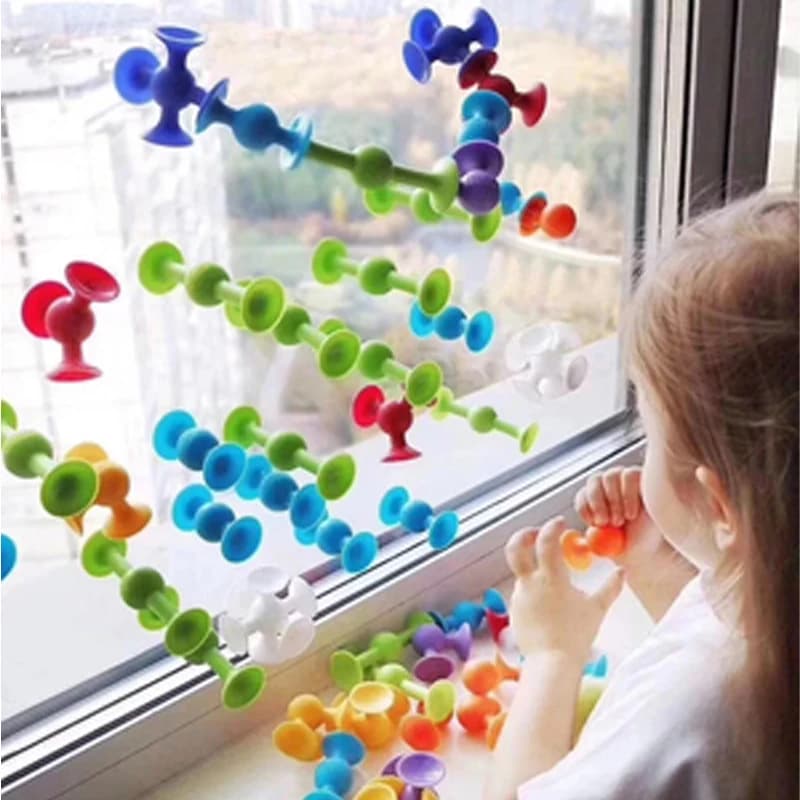 Giocattolo con ventosa, Set di freccette morbide, Giocattolo Pop Sucker con blocchi da costruzione, Giocattolo antistress per bambini, Gioco interattivo genitore-figlio