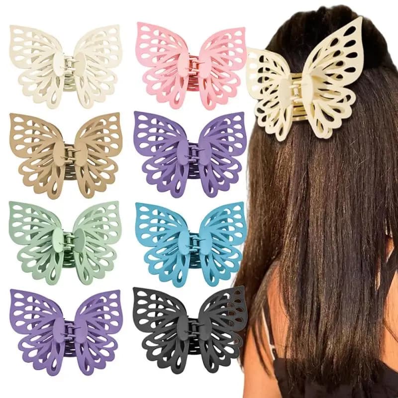 Clip per artigli a farfalla grandi per donne Ragazze Artiglio per capelli geometrico Clip per afferrare la testa posteriore Barrettes Accessori per capelli alla moda