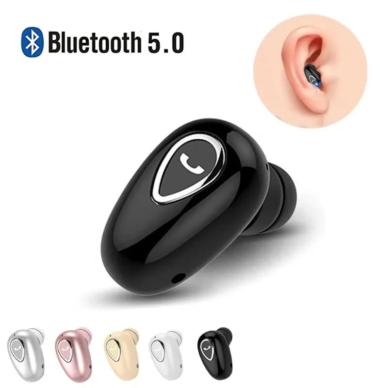 Single Ear Bluetooth Headset Handsfree Calling Accessories Invisible Single Headphone HiFi Stereo For Sport Driving Office Calls