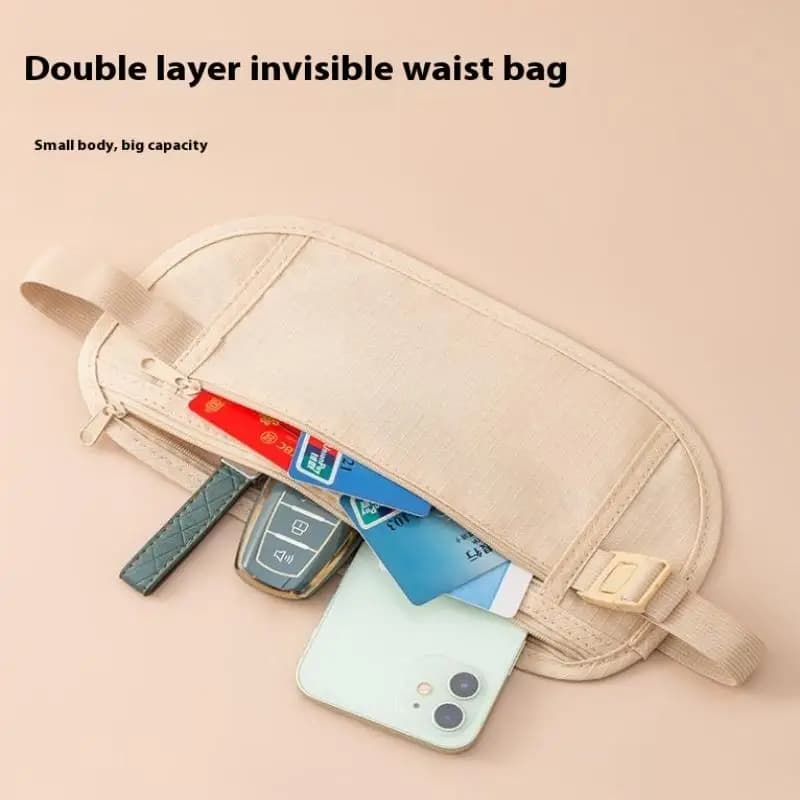 Per Viaggiare: Portafoglio Sottile Nascosto da Viaggio per Uomo e Donna, Borsa Antifurto Universale per Cellulare, Marsupio Sportivo da Corsa, Cintura Portasoldi