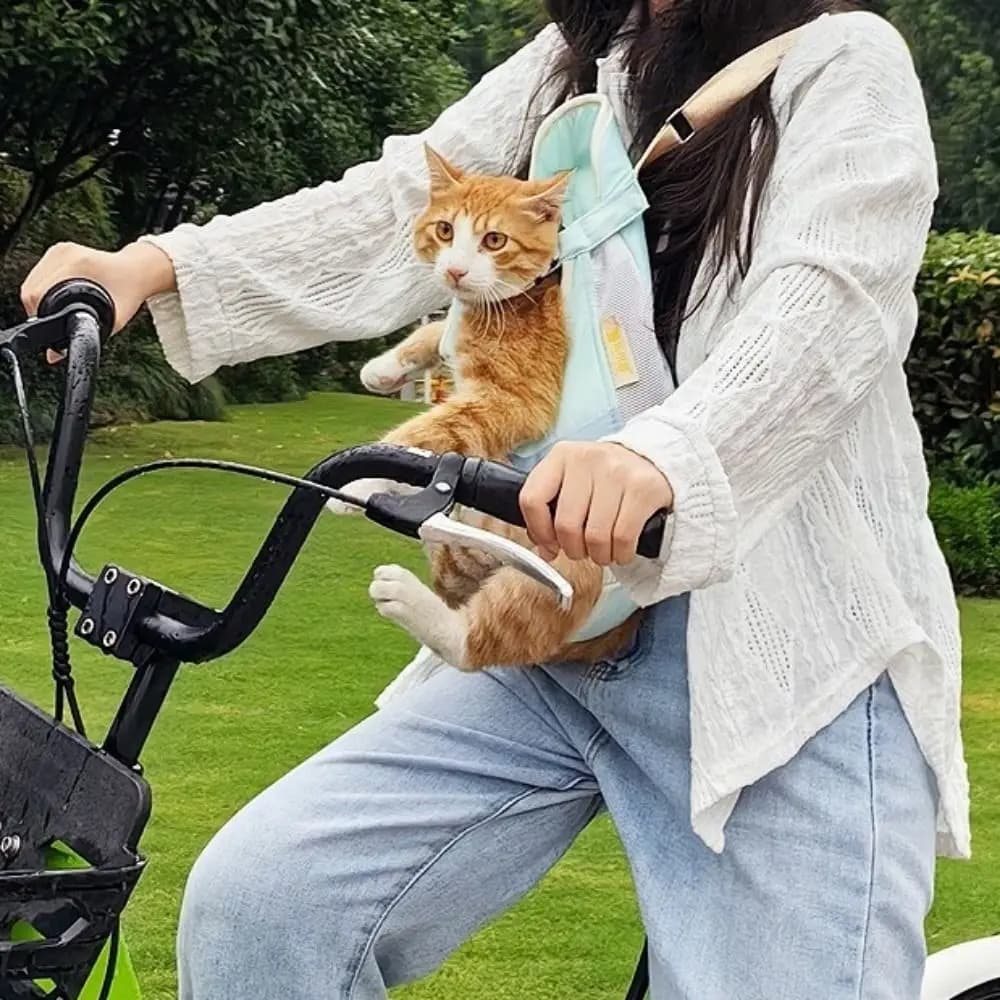 Borsa da petto portatile per animali domestici a mani libere Comode cinghie regolabili Borsa da trasporto per gatti Borsa a tracolla morbida e traspirante per cani e gatti