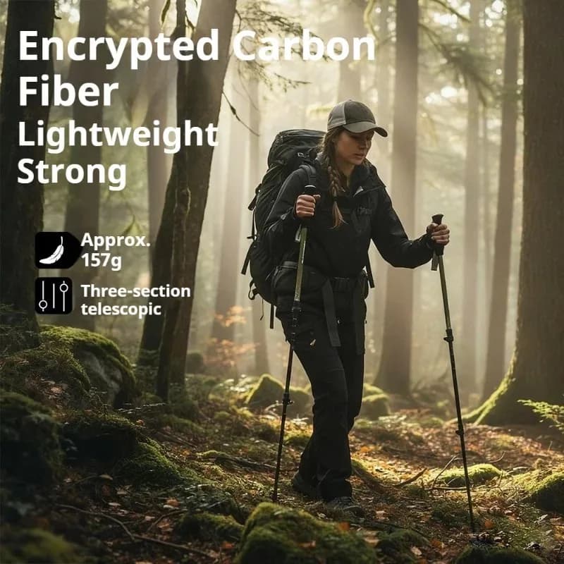 Extensible Carbon Fiber Trekking Sticks Travel Lightweight Walking Sticks Outdoor Multifunction Portable Camping Supplies