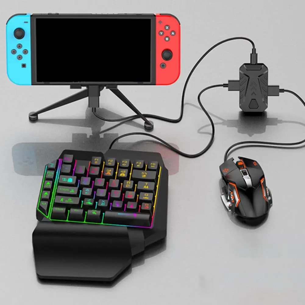 MIX Master Controller di gioco Controllo di gioco Set di convertitori per mouse tastiera con una sola mano per PS3/PS4 PS5/per ONE/per Switch